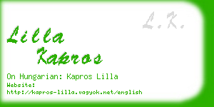 lilla kapros business card